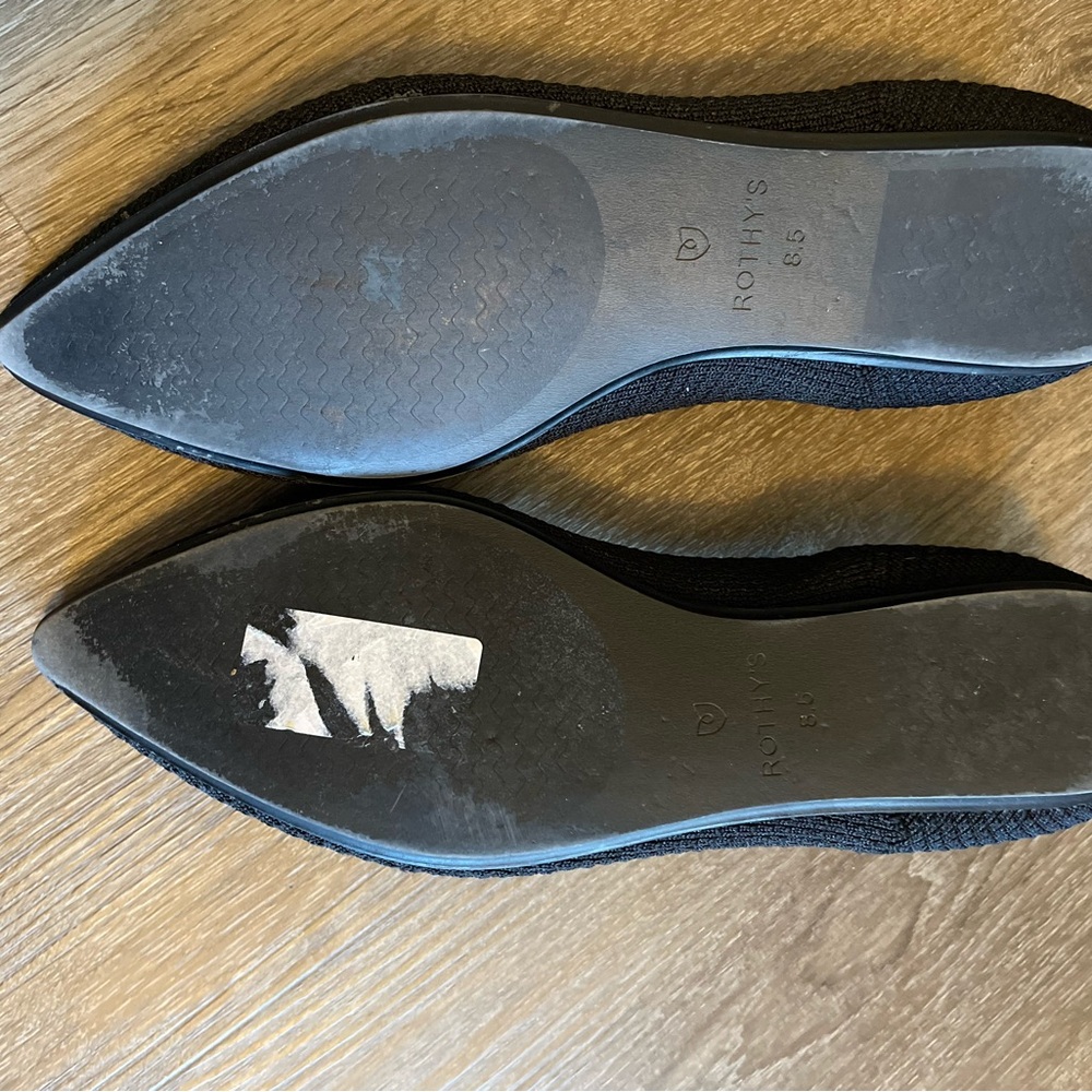 Rothy's Point Women's Black Bow Flats - Picture 5 of 9